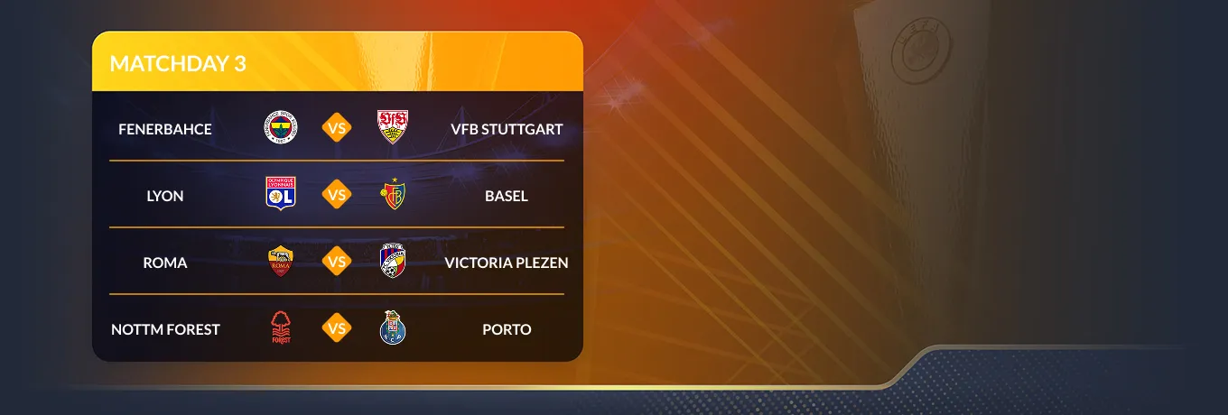 UEFA match schedule for October 24
